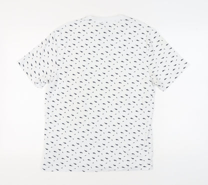 Marks and Spencer Men's White Animal Print T-Shirt, M