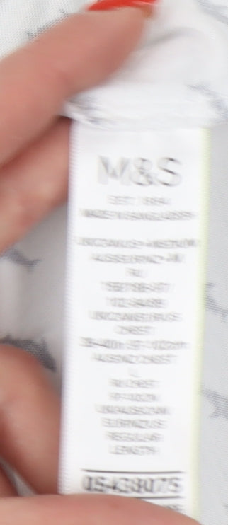 Marks and Spencer Men's White Animal Print T-Shirt, M