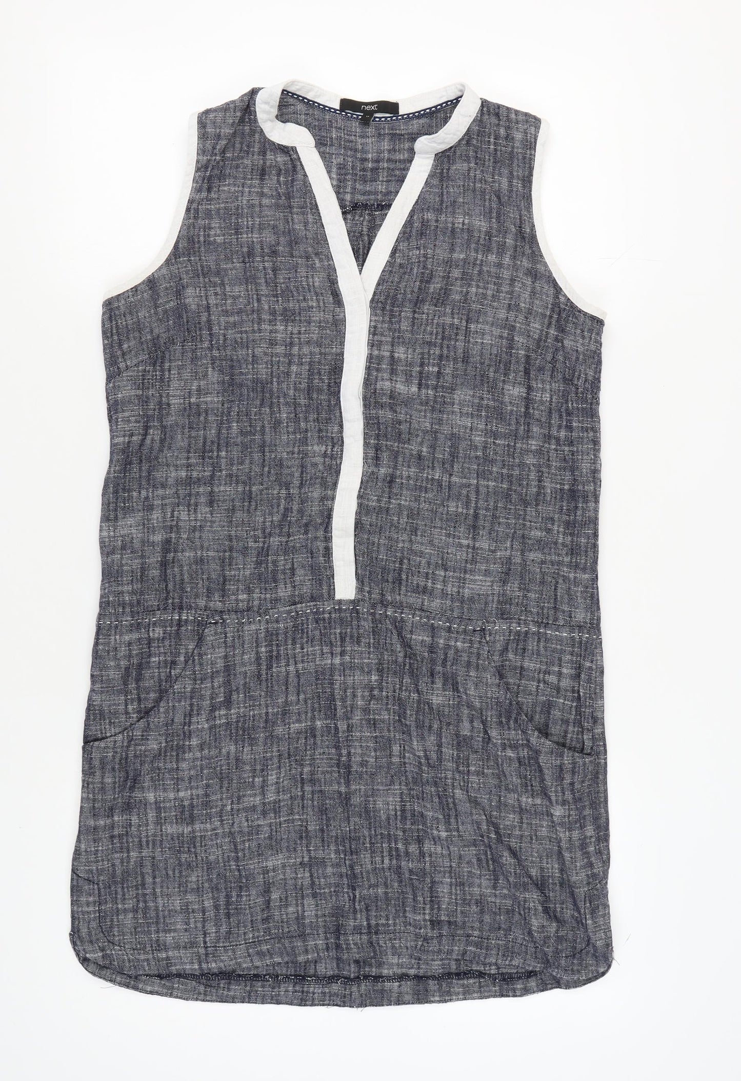 Next Women’s Blue Linen Shift Dress Size 14