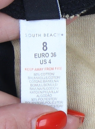 South Beach Women's Black Beige Colourblock Sweatshirt Size 8