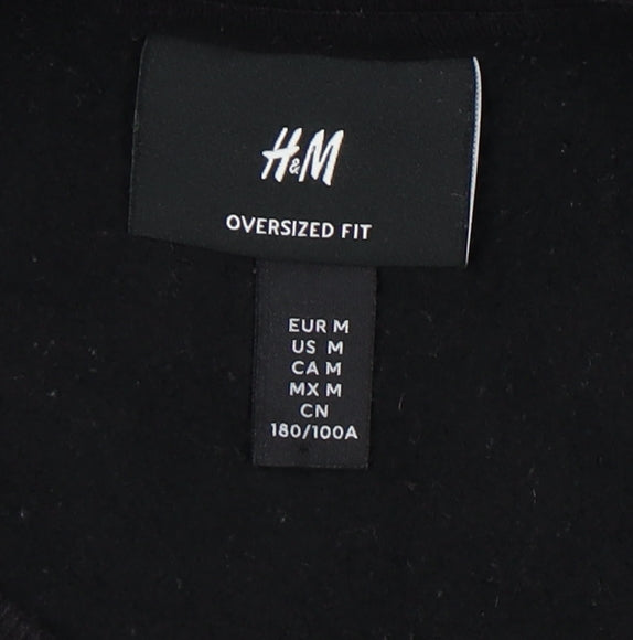 H&M Unisex Black Oversized Sweatshirt M