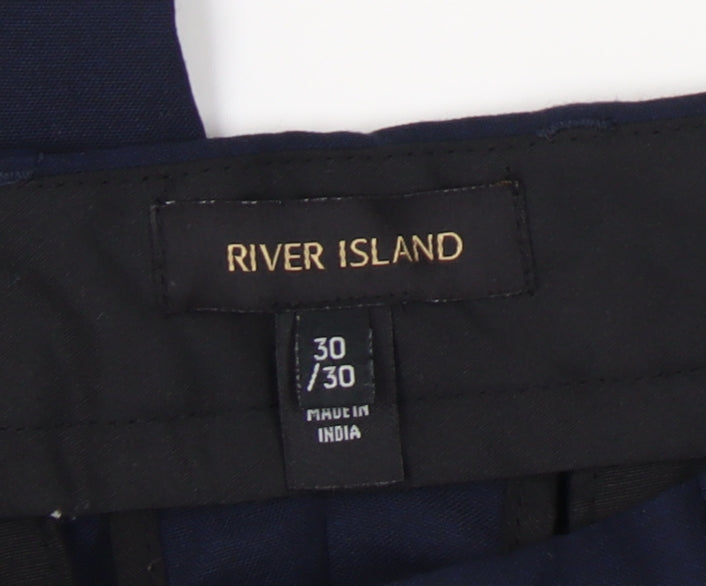 River Island Men's Blue Straight Trousers 30S