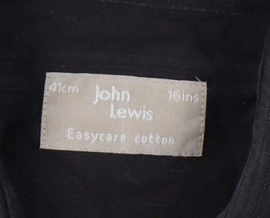 John Lewis Men's Black Long Sleeve Shirt 16.5