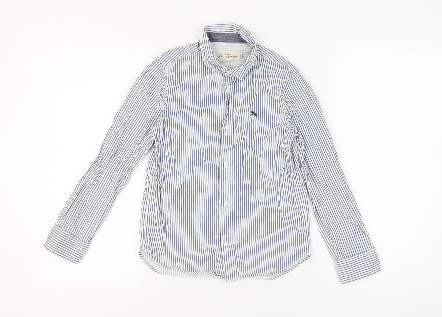 L.O.G.G. Boys Blue Striped Button-Up Shirt 9-10 Years