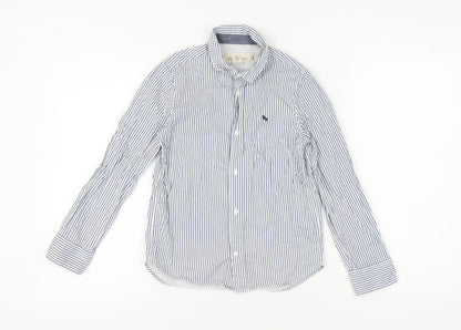 L.O.G.G. Boys Blue Striped Button-Up Shirt 9-10 Years