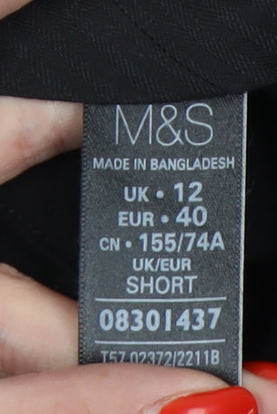 Womens UK Size 12 Marks and Spencer Regular Fit  Black Trousers