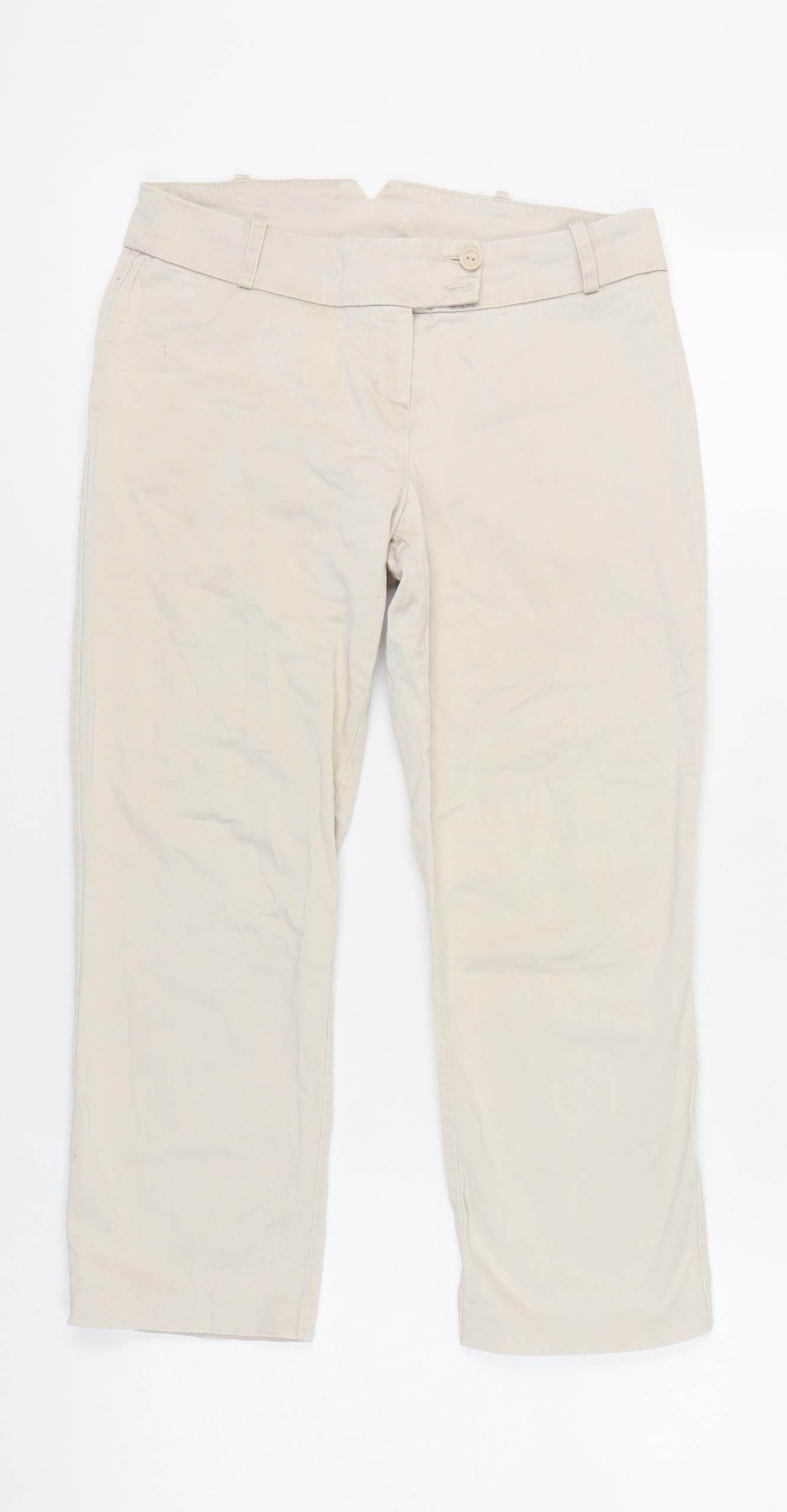 Matalan Women's Beige Chino Trousers Size 8