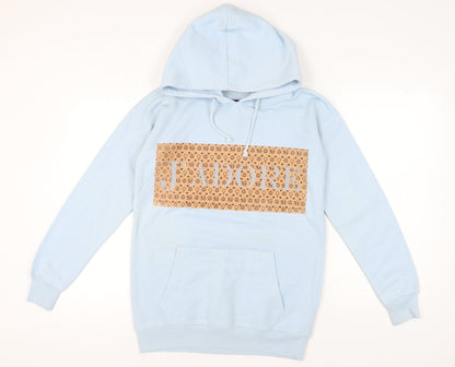Missguided Women's Blue Pullover Hoodie, Size S