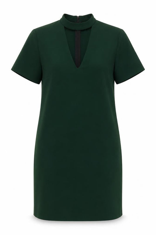 Front view of Zara Woman Green Short Sleeve Dress, size 12