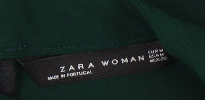 Zara Woman Green Short Sleeve Dress, Size 12
