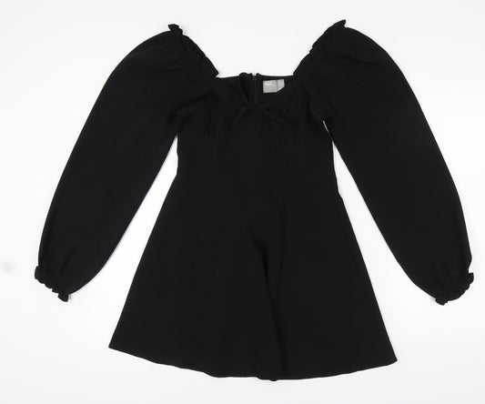 ASOS Women's Black A-Line Off Shoulder Dress Size 8