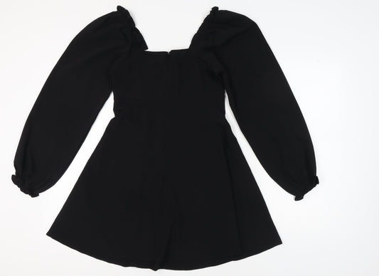 ASOS Women's Black A-Line Off Shoulder Dress Size 8