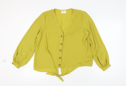 Womens UK Size 16 Wallis Green Basic Blouse