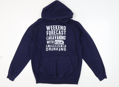 AWDis Men's Blue Pullover Hoodie L Size