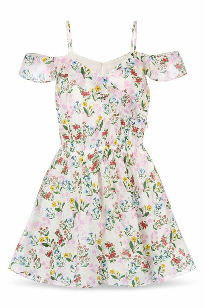 New Look 915 Girls Floral A-Line Short Dress Multicoloured