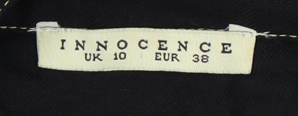Womens UK Size 10 Innocence Black Basic Button-Up