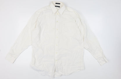 Nautica Men's White Long Sleeve Button-Up Shirt