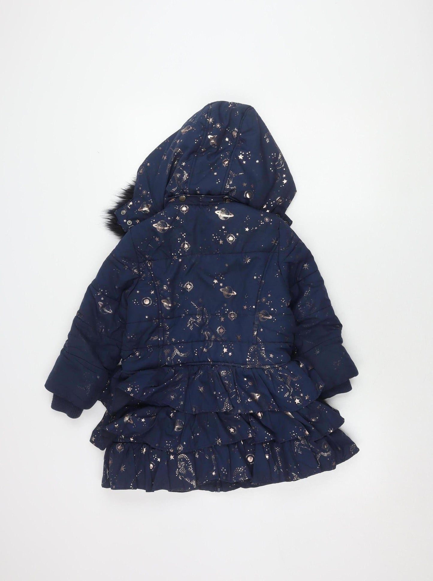 Octavia Clothier Girls Blue Celestial Puffer Jacket 5-6Y