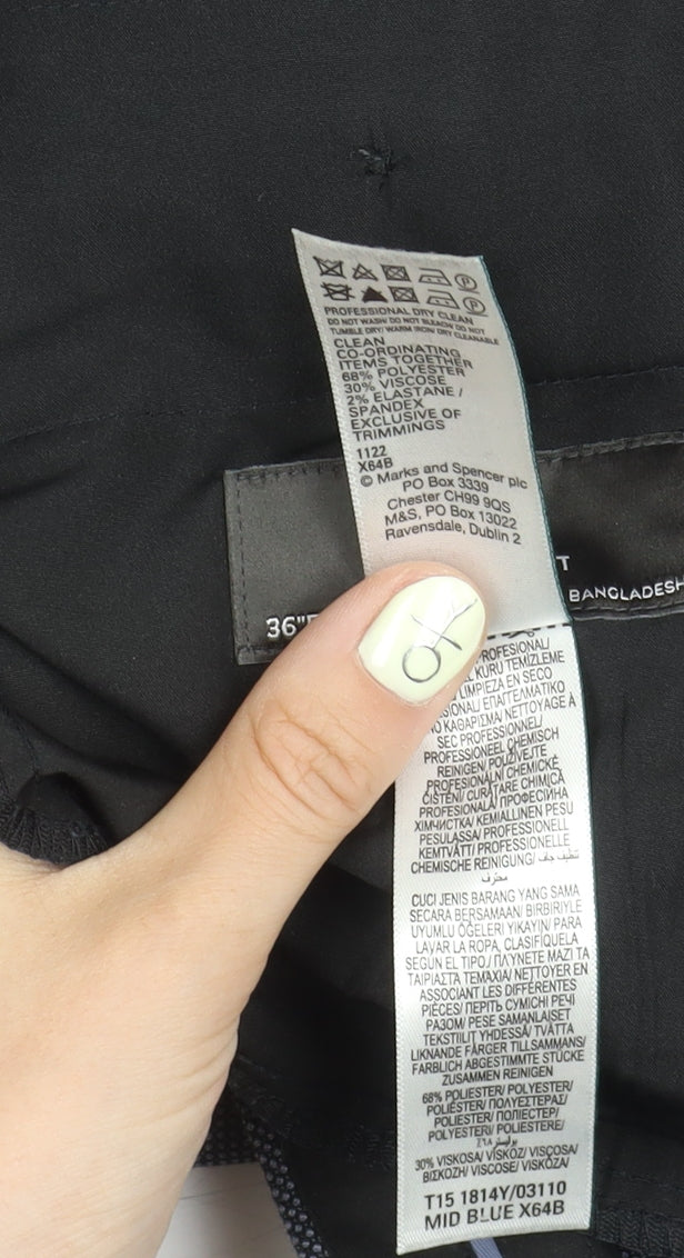 Marks and Spencer Men's Blue Regular Fit Trousers