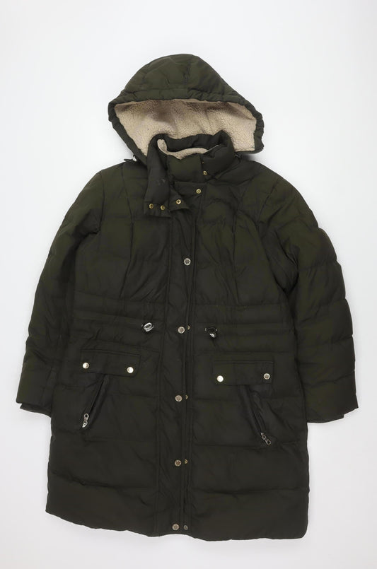 Womens UK Size L Marks and Spencer Green Puffer Jacket