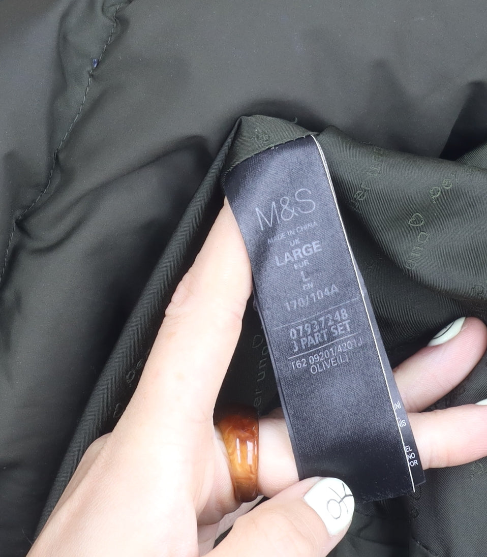 Womens UK Size L Marks and Spencer Green Puffer Jacket
