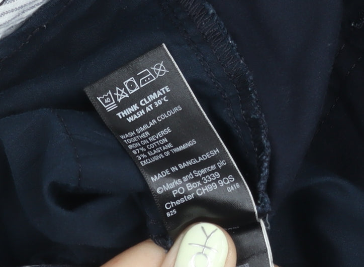 Marks and Spencer Men's Navy Chino Trousers Size 16