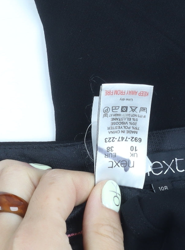 Womens UK Size 10 NEXT Regular Fit  Black Trousers