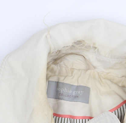 Womens UK Size 14 Sophie Gray Beige Trench Coat