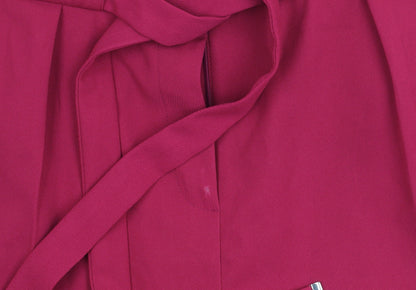 Lipsy Women's Red Belted Tapered Trousers Size 14