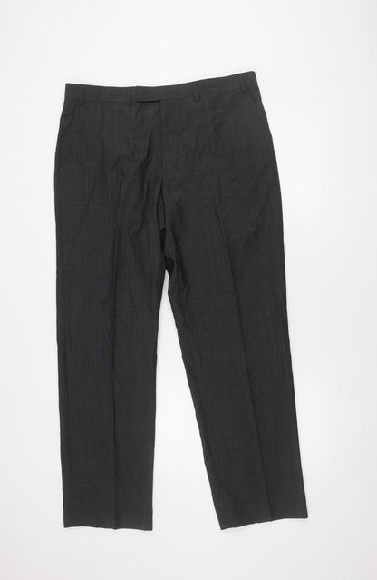 Marks and Spencer Men's Black Wool Trousers Size 36