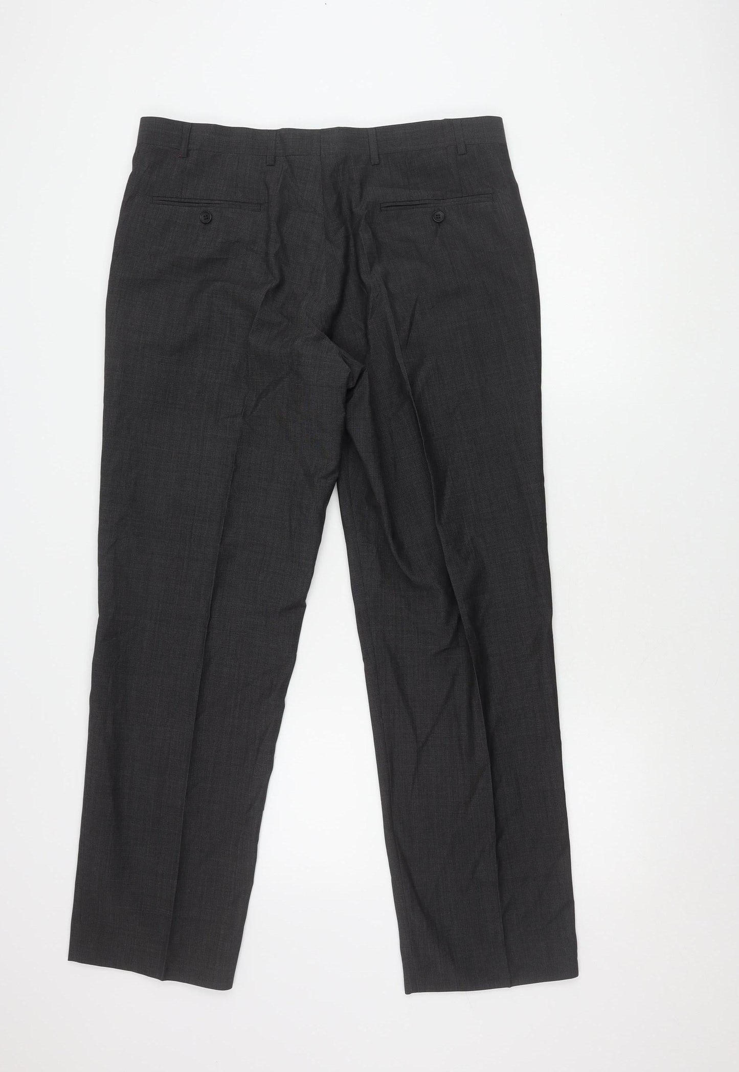 Marks and Spencer Men's Black Wool Trousers Size 36