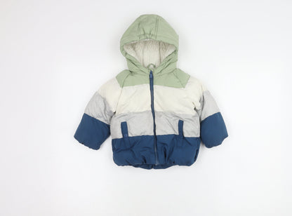 Marks and Spencer Boys Multicoloured Puffer Jacket 12-18M