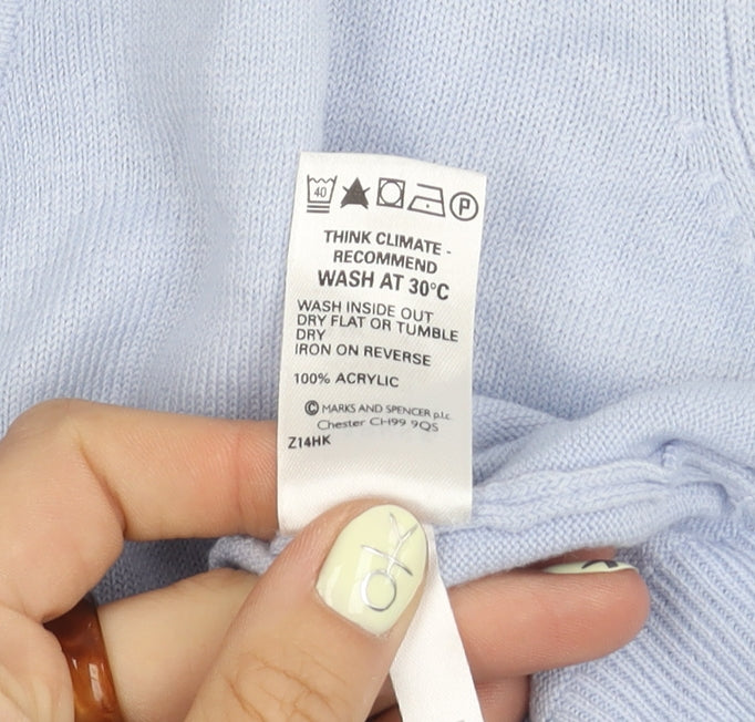 Womens UK Size 16 Marks and Spencer Blue Pullover Jumper