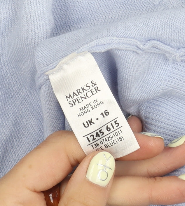 Womens UK Size 16 Marks and Spencer Blue Pullover Jumper