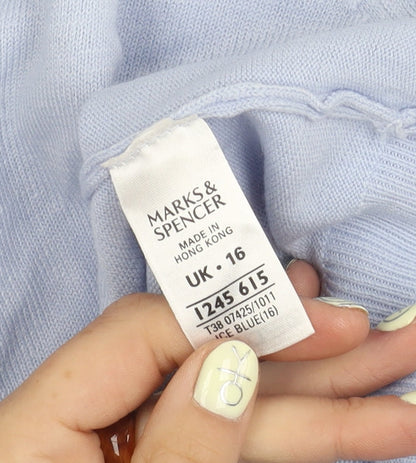 Womens UK Size 16 Marks and Spencer Blue Pullover Jumper