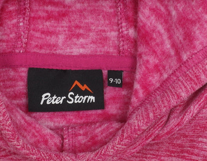 Peter Storm Girls Pink Pullover Hoodie 9-10 Years Fleece