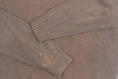 Zara Men's Brown XL V-Neck Cotton Pullover Jumper