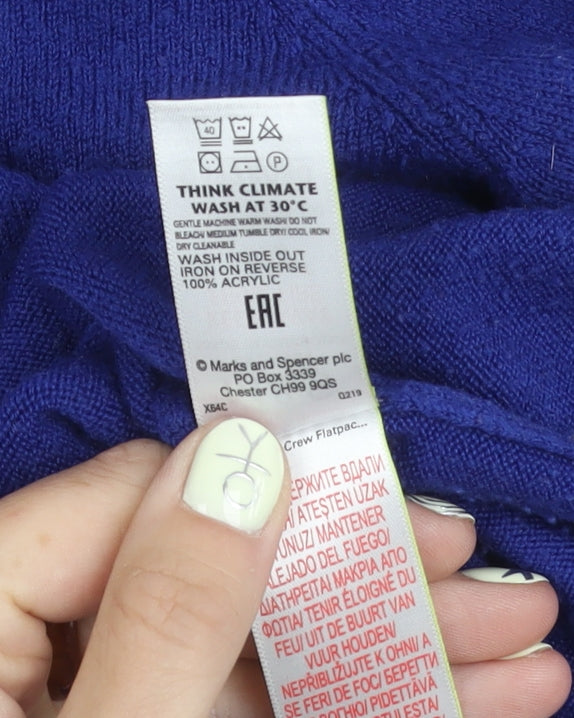 Womens UK Size 12 Marks and Spencer Blue Pullover Jumper