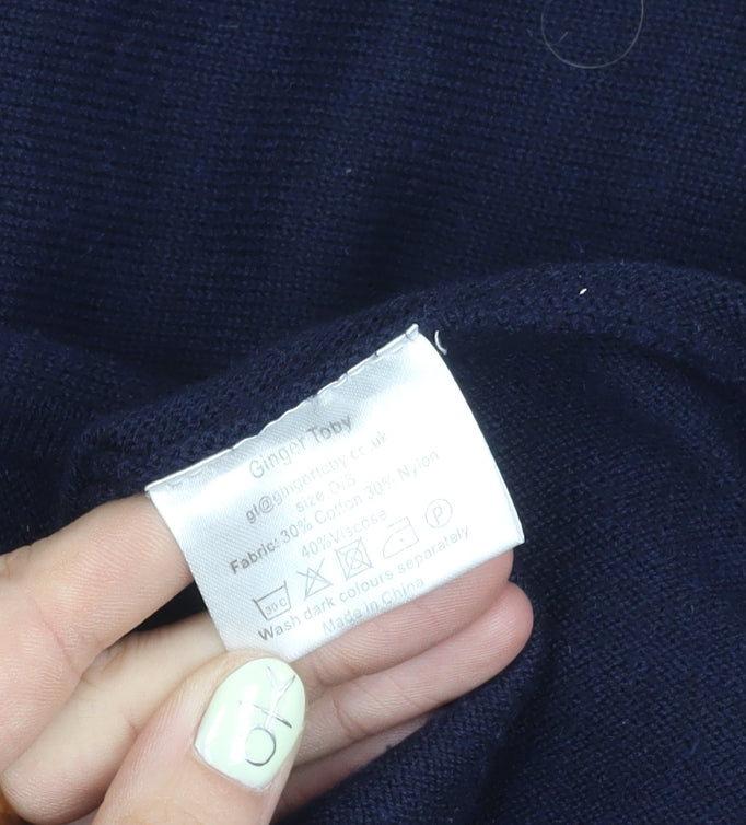Ginger Toby Women's Blue Pullover Jumper, Size 0/S
