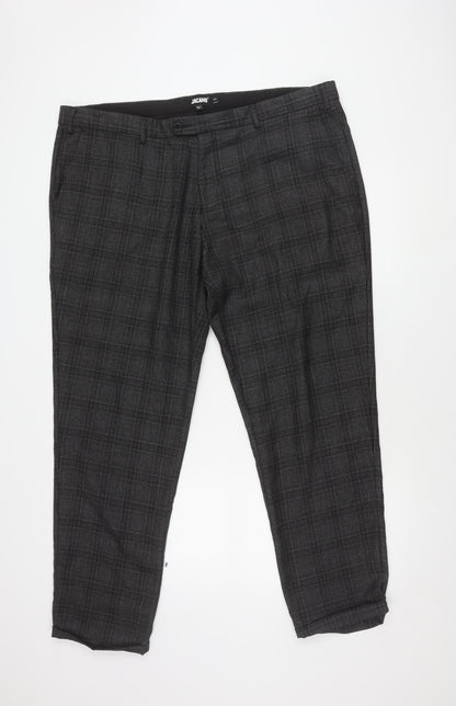 Jacamo Grey Checked Men's Trousers 44R