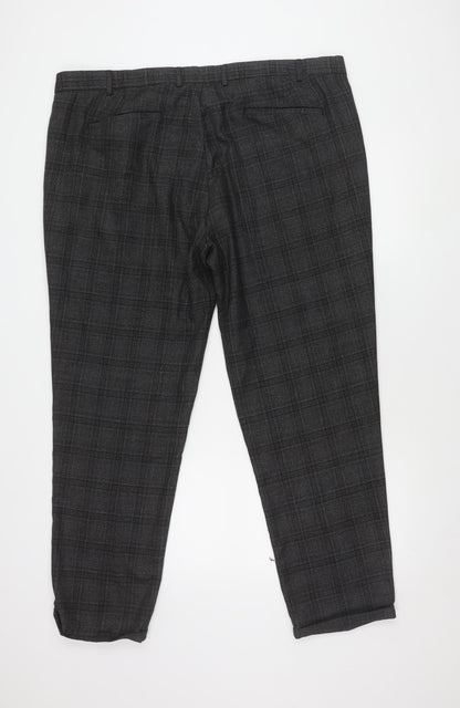 Jacamo Grey Checked Men's Trousers 44R