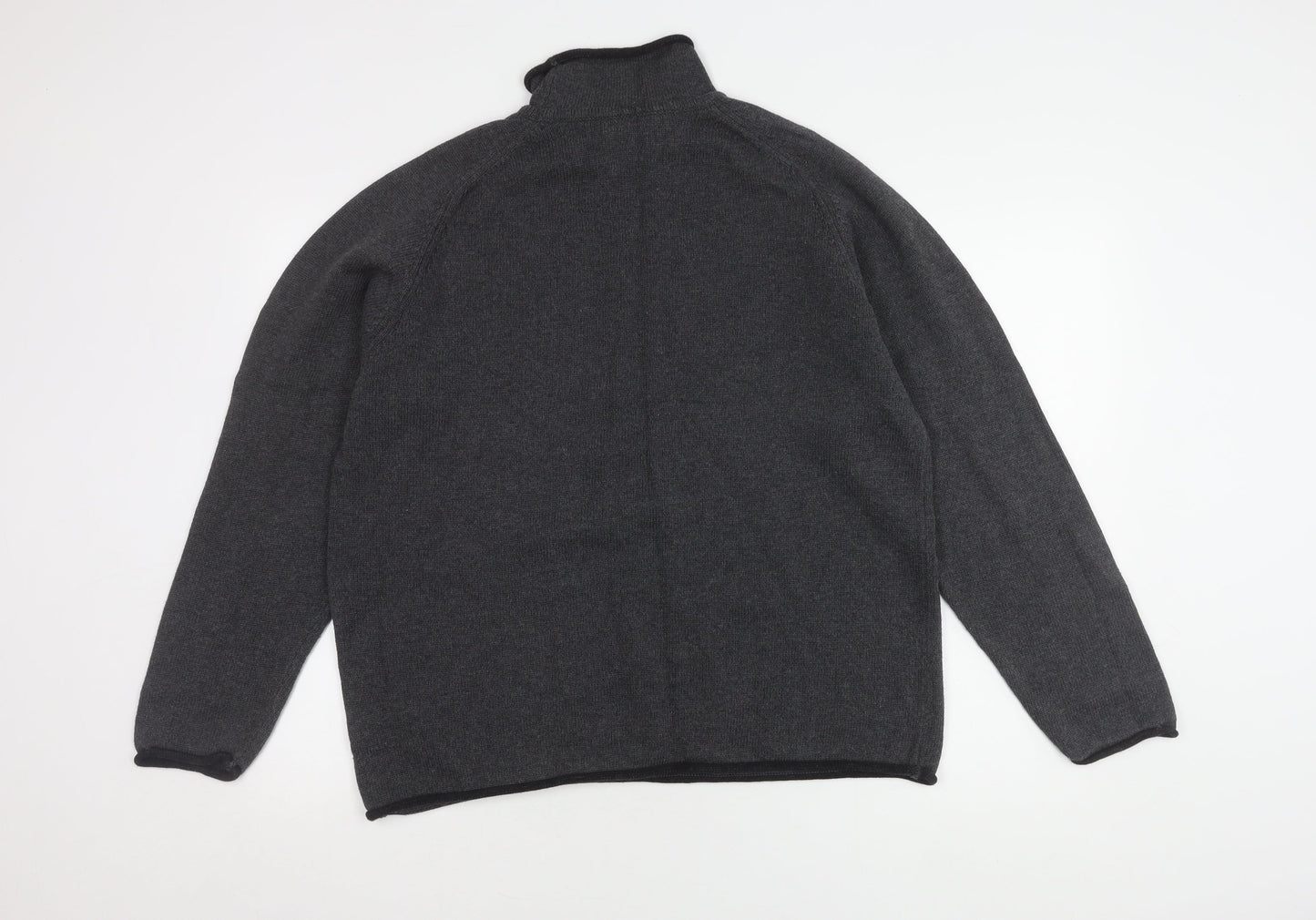 Next Men's Large Grey Cotton Jumper, High Neck
