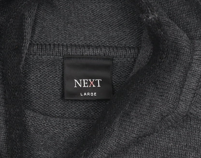 Next Men's Large Grey Cotton Jumper, High Neck