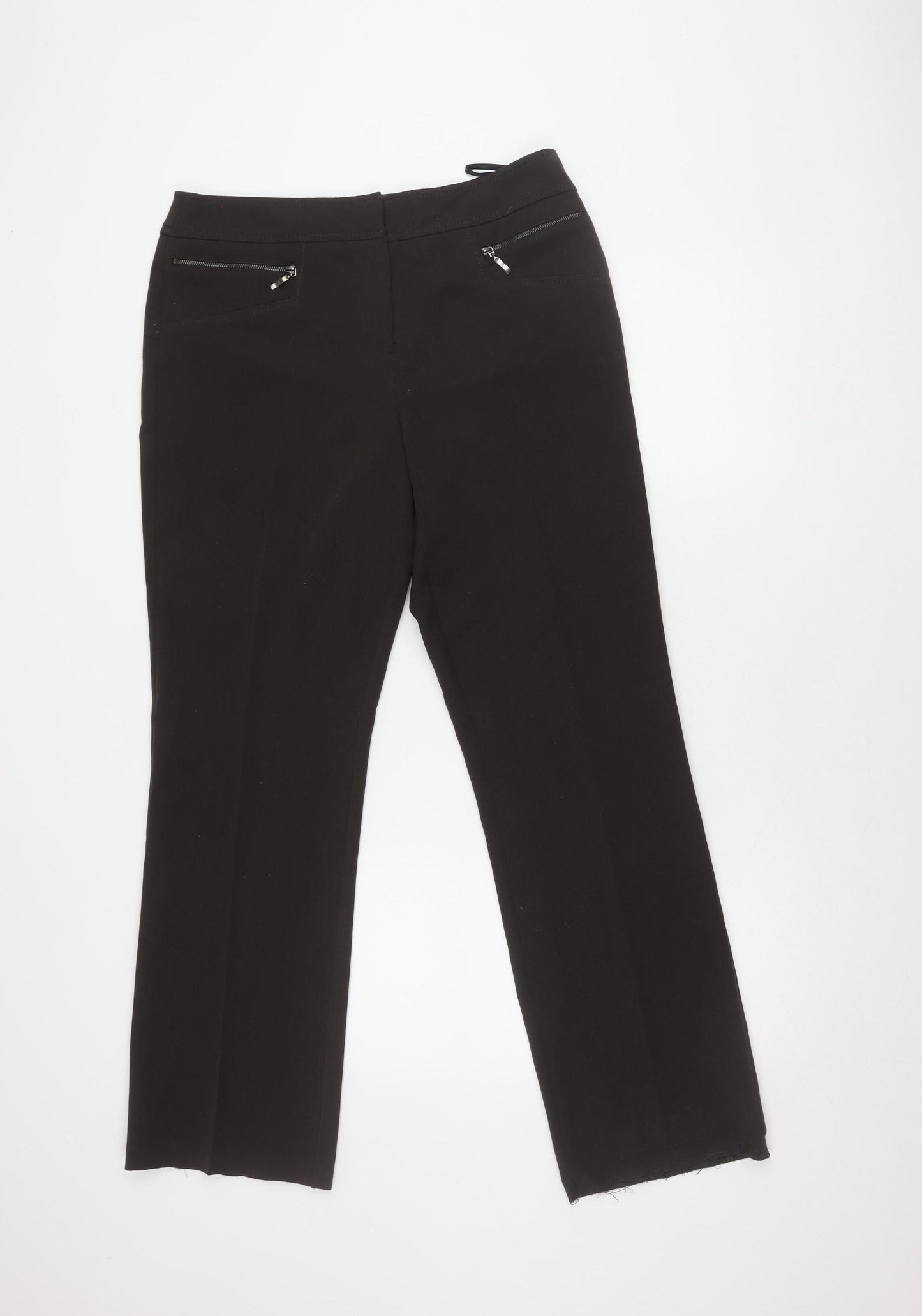Womens UK Size 12 BHS Regular Fit Casual Black Trousers
