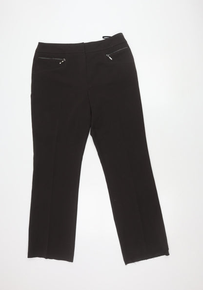 Womens UK Size 12 BHS Regular Fit Casual Black Trousers