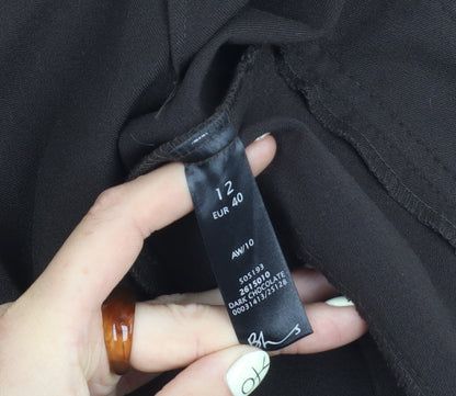 Womens UK Size 12 BHS Regular Fit Casual Black Trousers