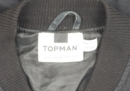 Mens UK Size M Topman Black Bomber Jacket