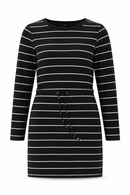Next Women's Black Striped Cotton Dress Size 10