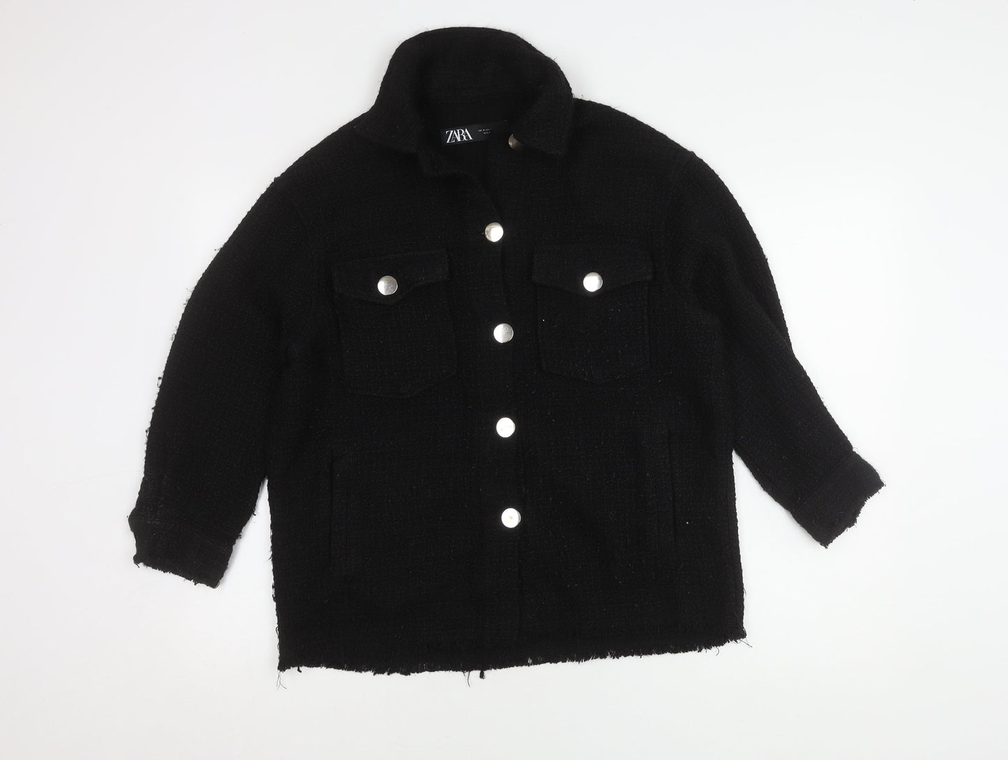 Womens UK Size M Zara Black Basic Jacket