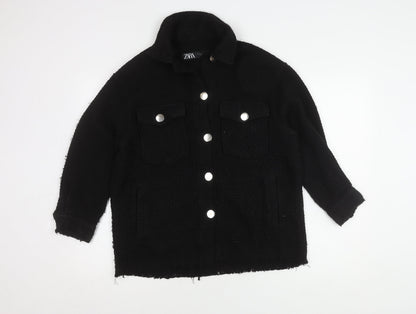 Womens UK Size M Zara Black Basic Jacket